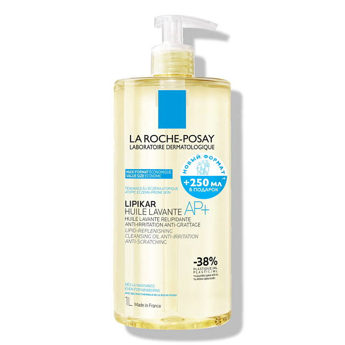 LA ROCHE POSAY Lipikar Ap+ Oil / Липикар АП+ Масло липидовосполняющее смягчающее для ванны и душа 1000 мл