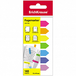 Erich Krause Пластиковые флажки с клеевым краем 7х12х44мм neon