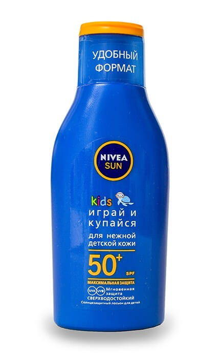 NIVEA Sun Kids Солнцезащитный лосьон для детей "Играй и купайся" SPF 50+, 100 мл