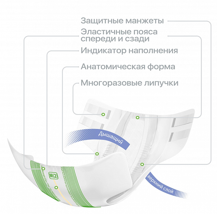 Подгузники для взрослых ("Lino" размер L  (Large) в упаковке 20 шт) (дневные)