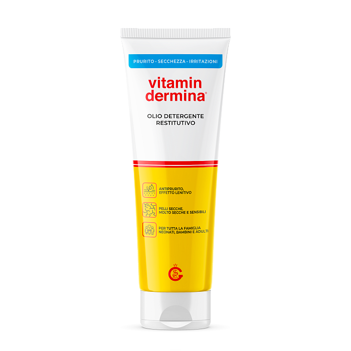 VITAMINDERMINA Масло восстанавливающее, очищающее для сухой и очень сухой кожи для младенцев, детей и взрослых 250 мл