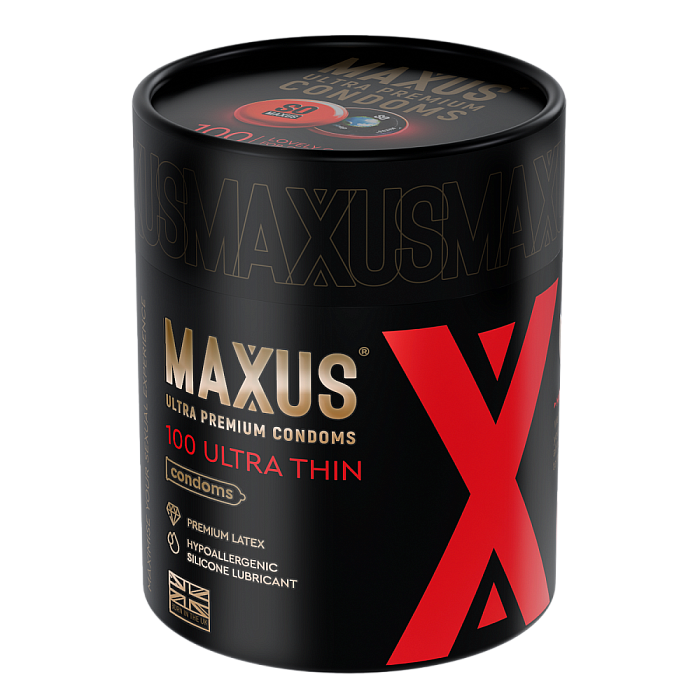 Презервативы гладкие Maxus Ultra Thin (Ультратонкие) 100 штук в упаковке