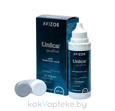 Р-р многоф.д/ухода за всеми тип. МКЛ AVIZOR UNICA SENSITIVE (фл,мл:100),в сост.контейнер д/хр.КЛ