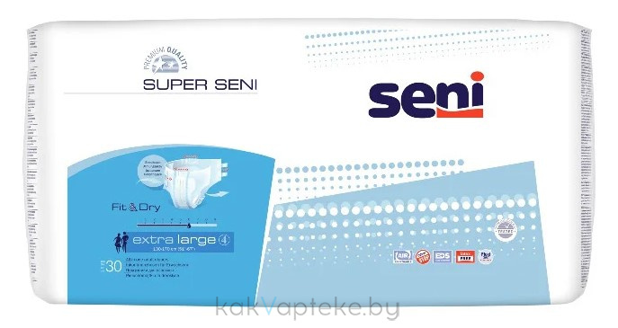 Super Seni extra large Подгузники дышащие для взрослых 30 шт