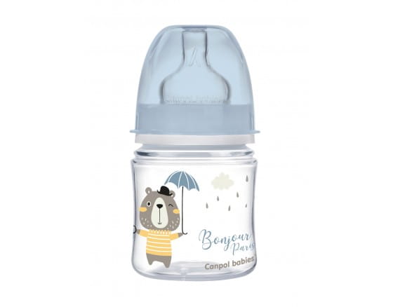 Canpol babies Бутылочка для кормления пластиковая ("Bonjour  Paris"0+/силик.соск) 120мл 35/231 blue