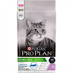 Pro Plan Корм сухой полнорационный для взрослых стерилизованных кошек и кастрированных котов, с высоким содержанием Индейки, 10 кг