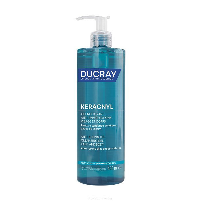 DUCRAY KERACNYL CLEANSING GEL Очищающий пенящийся гель для лица и тела (для детей и взрослых) 400 мл