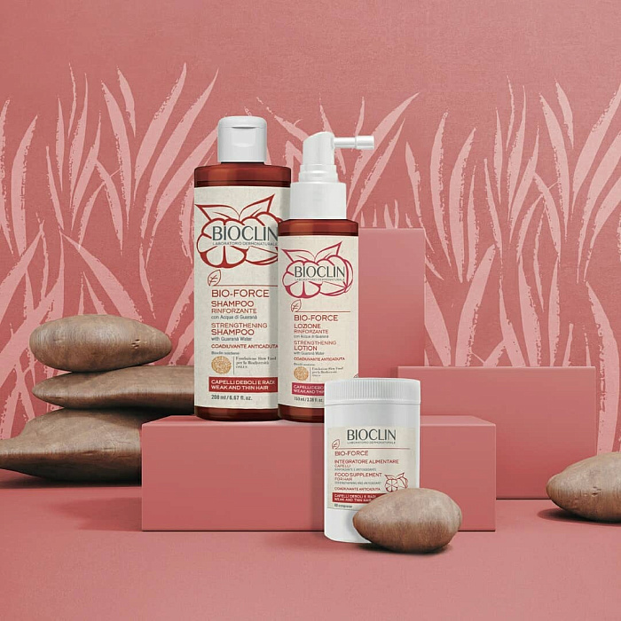 BIOCLIN BIO-FORCE Укрепляющий лосьон-спрей для ослабленных и тонких волос (гуарана), 150 мл