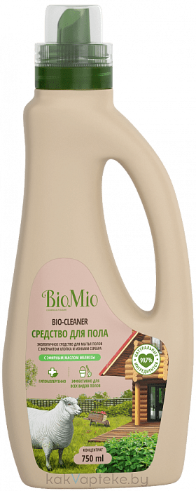 BioMio BIO-FLOOR CLEANER Экологичное средство для мытья полов. Мелисса. Концентрат 750 мл