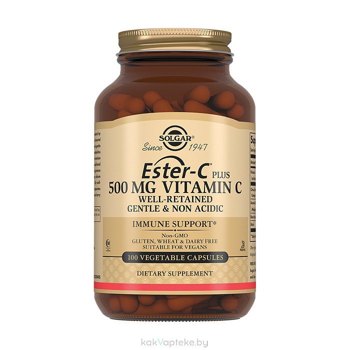 Solgar Эстер-С плюс Витамин С 500 мг, БАД капсулы №100
