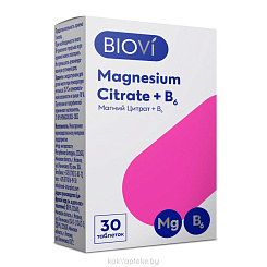 BioVi Магний Цитрат + В6, БАД таблетки №30