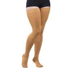 Изделия медицинские эластичные компрессионные ELAST, TONUS: Чулки компрессионные для женщин с увеличенным объмом бедер, с мыском, ELAST 0402 LUX MAX ((II класса компрессии 23-32mmHg) Карамель размер 3 Рост 2)