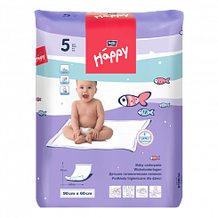 Bella Baby Happy Пеленки детские гигиенические  90*60 см 5 шт