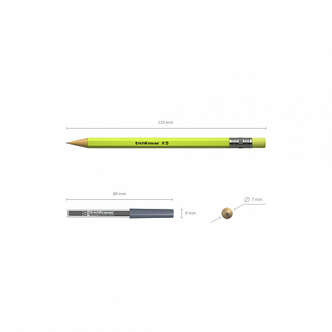 ErichKrause Карандаш механический XS в наборе с 20 грифелями, 0.5 мм, HB