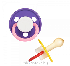 ПОМА Соска-пустышка латексная, баллон круглой формы (латекс, ПП) 4+ 5812ДМ, 1шт