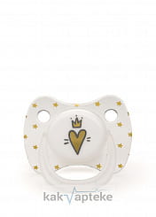 Happy Baby Силиконовая соска-пустышка симметричной формы с колпачком (heart), 12-24 мес,арт.13010/1