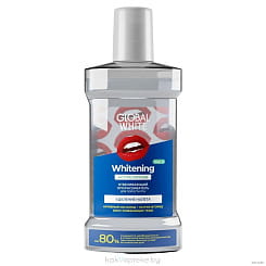 GLOBAL WHITE Отбеливающий ополаскиватель  для полости рта   Whitening Mouthwash 300 мл.