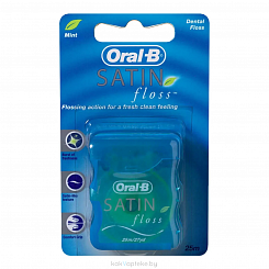 Oral-B Зубная нить Satin Floss (мятный вкус) 25 м