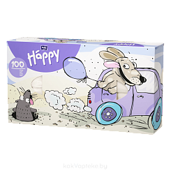 Bella Baby Happy Платочки бумажные универсальные двухслойные 100 шт (Микс)