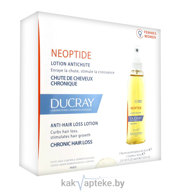 DUCRAY NEOPTIDE Лосьон для снижения выпадения волос у женщин 3шт*30 мл