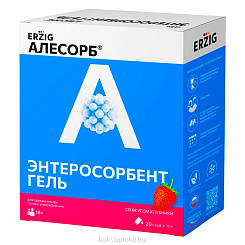 Энтеросорбент гель (Алесорб) со вкусом клубники, БАД гель в саше-пакетах №20
