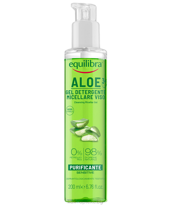 EQUILIBRA Алоэ Очищающий мицеллярный гель, 200 мл