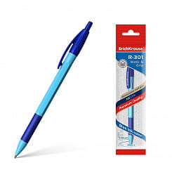 Erich Krause Ручка шариковая автоматич. R-301 Neon Matic&Grip 0.7, синий, пакет