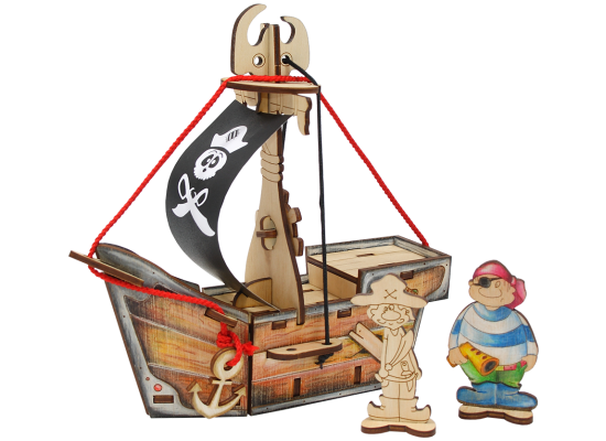 Woody Игрушка  деревянная "Набор "Пиратский корабль "Карамба"