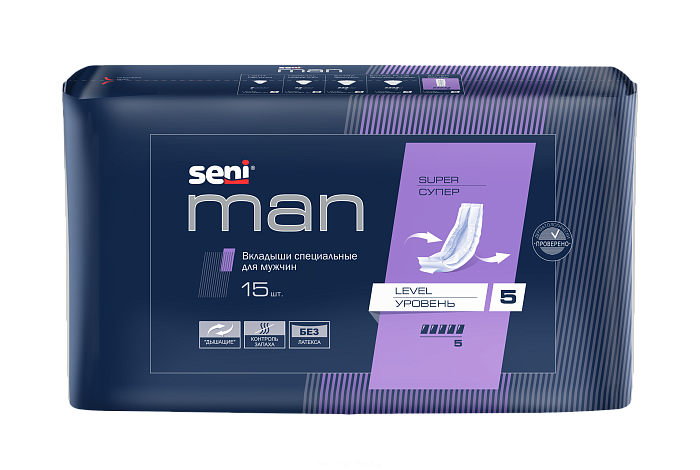 SENI MAN вкладыши специальные для мужчин SUPER LEVEL 5 (супер уровень 5) 15 шт