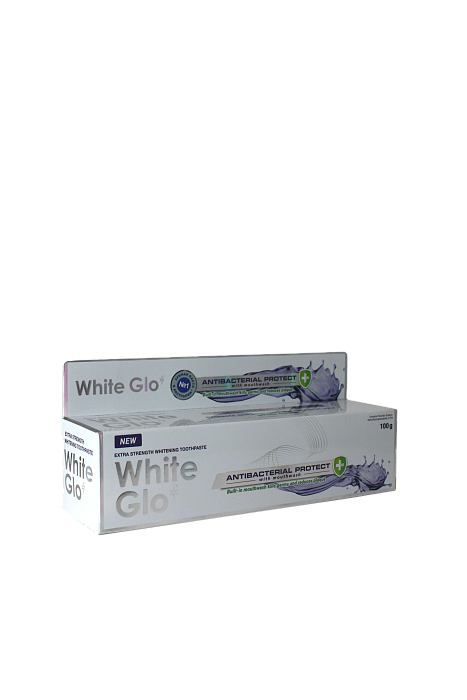 White Glo зубная паста отбеливающая Antibacterial protect with mouthwash с антибактериальным эффектом и ополаскивателем 100 г