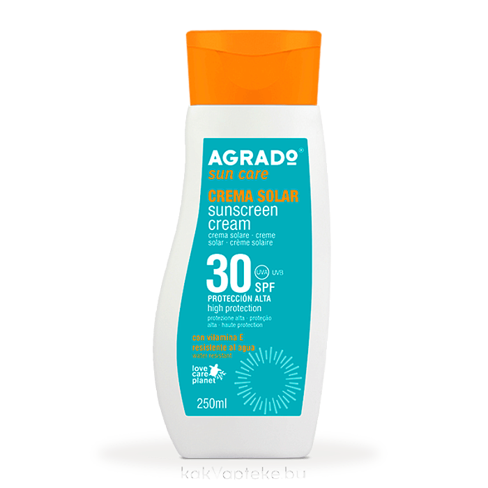 AGRADO Солнцезащитный крем SPF30 / Sunscreen Cream SPF30, 250мл