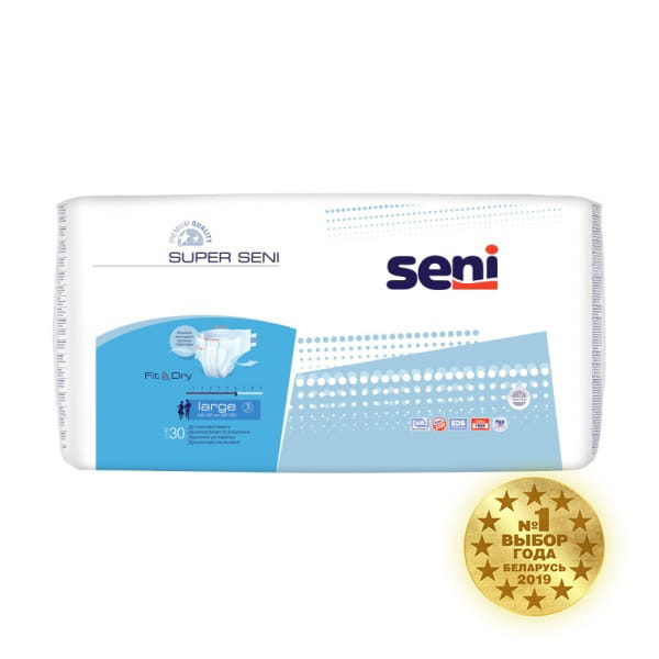 Super Seni large Подгузники дышащие для взрослых 30 шт