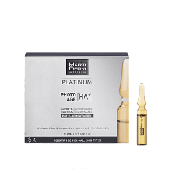 MartiDerm Сыворотка-уход с гиалуроновой кислотой «Коррекция фотостарения» PLATINUM AMP PHOTO AGE HA+ 10 амп.
