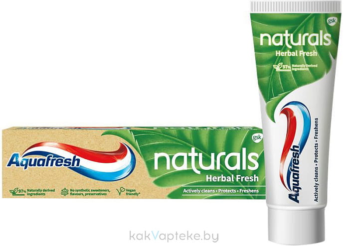 Aquafresh naturals Зубная паста Свежесть трав 75 мл