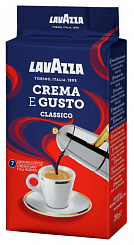 Lavazza Кофе натуральный жареный молотый , темнообжаренный Crema e Gusto Classico ,250 гр