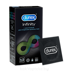 Презервативы из натурального латекса с анестетиком Durex® Infinity 12шт
