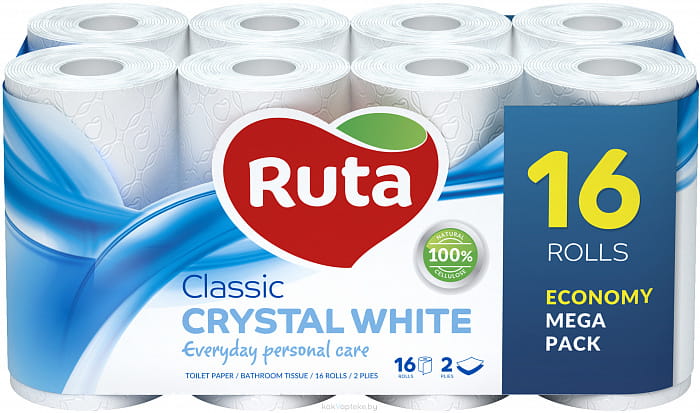 Туалетная бумага "Ruta" (Classic 16 рул. белая)