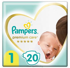 PAMPERS Premium Care Детские одноразовые подгузники (Newborn), 20 шт