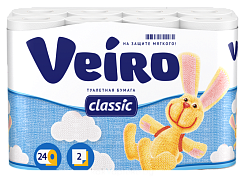 Veiro бумага туалетная Classic двухслойная 24 шт белая 5С224
