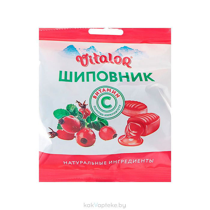 Леденцовая карамель с вит С со вкусом шиповника масса 3,8г (бон-бон)