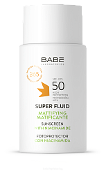LABORATORIOS BABE Матирующий солнцезащитный суперфлюид с ниацинамидом SPF50 / SUPERFLUID MATIFICANTE FOTOPROTECTOR SPF50, 50мл