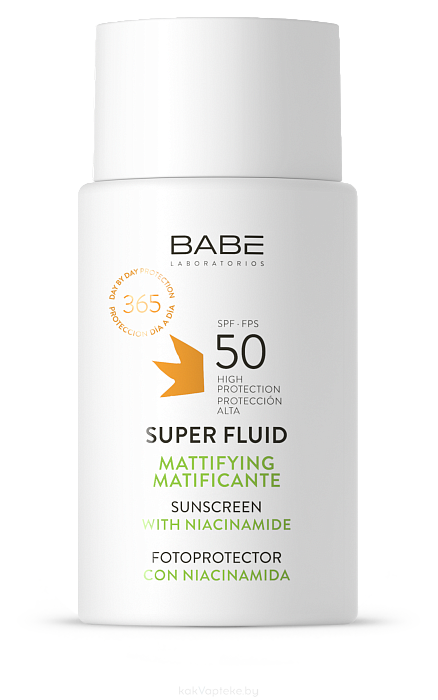 LABORATORIOS BABE Матирующий солнцезащитный суперфлюид с ниацинамидом SPF50 / SUPERFLUID MATIFICANTE FOTOPROTECTOR SPF50, 50мл