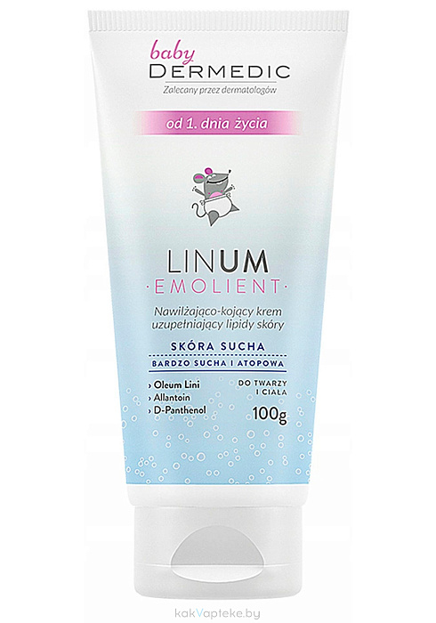 Dermedic EMOLIENT LINUM BABY увлажняюще-успок. крем попол.недостаток липидов в коже100 мл