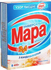 Мара Ўзор Чысціні автомат 2 в 1 с кондиционером Средство моющее синтетическое порошкообразное универсальное, 400 гр