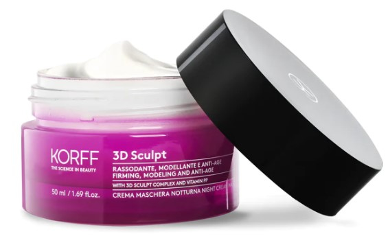 KORFF Укрепляющий, моделирующий и антивозрастной ночной крем-маска для лица и шеи 3D Sculpt, 50 мл