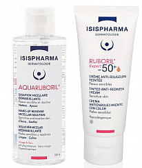 Набор ISISPHARMA: RUBORIL Expert SPF 50+ Крем д/чувствительной кожи, склонной к покраснению с SPF50+ 40мл: AQUARUBORIL Мицеллярная вода д/снятия макияжа д/чувст.и склонной к покраснению кожи 100мл