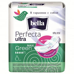 Bella Perfecta ultra maxi Green Cупертонкие женские гигиенические впитывающие прокладки 8 шт