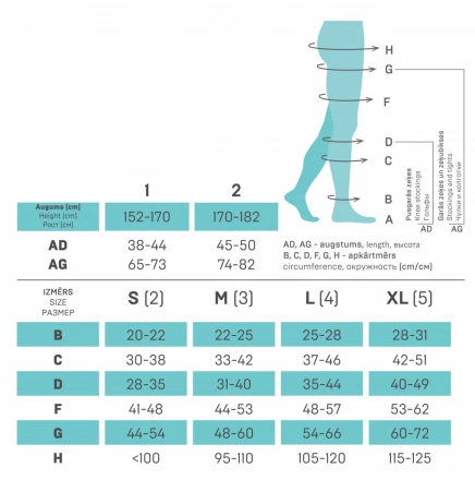 Чулки компрессионные ELAST 0403 LUX без мыска IIкк (23-32 mmHg)  Песочный размер 2 Рост 1