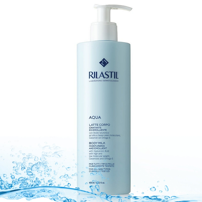 Rilastil AQUA Увлажняющее и смягчающее молочко для тела для всех типов кожи  400 мл