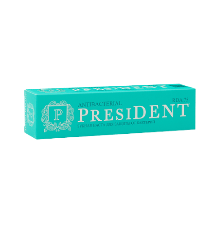 PRESIDENT Зубная паста Antibacterial (75 RDA), 50 мл